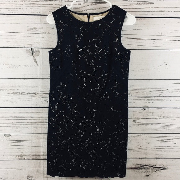 Ann Taylor Loft Petite Black Eyelet Shift Dress - Picture 1 of 8